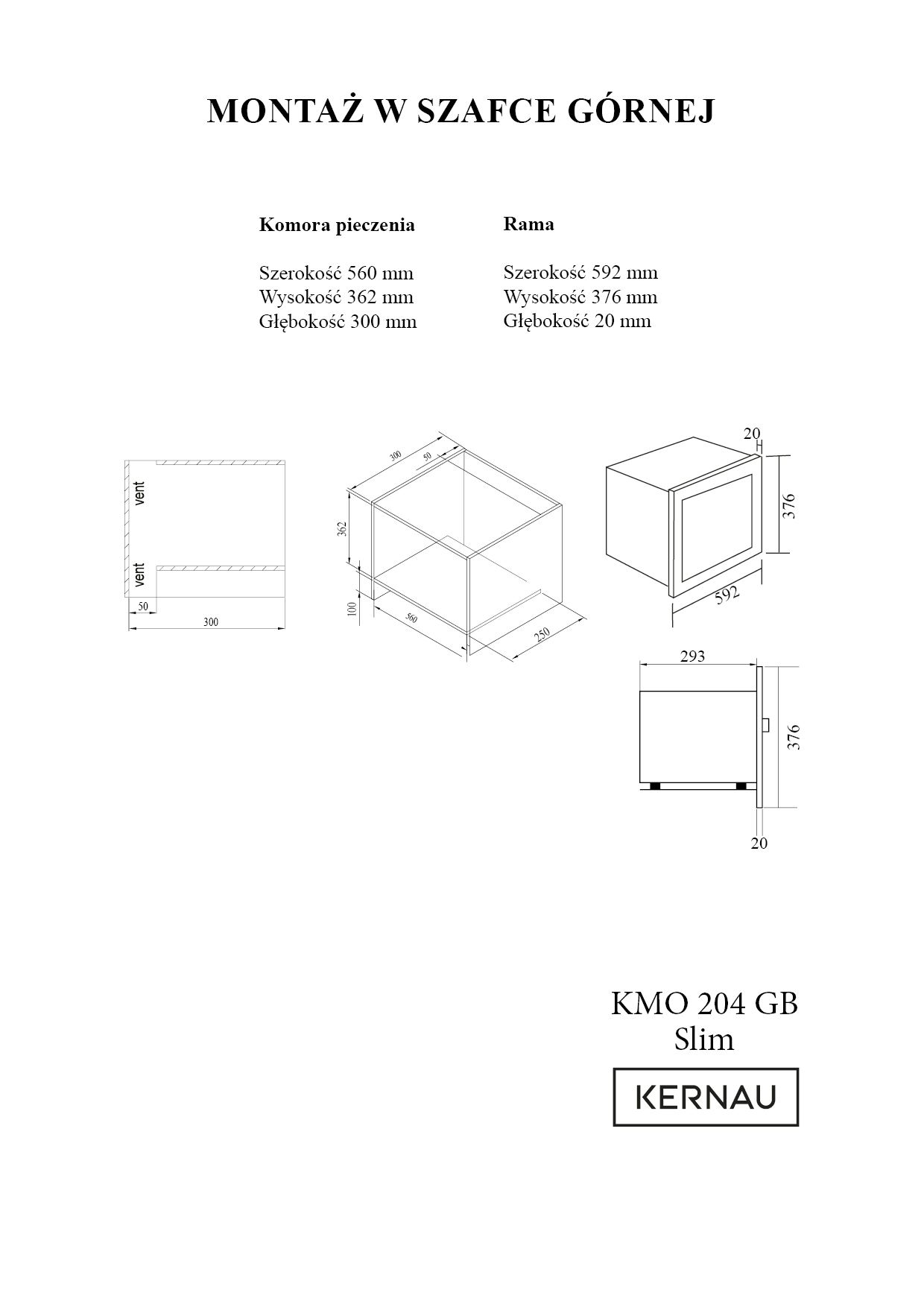 Kuchenka Mikrofalowa Kernau KMO 204 G B Slim